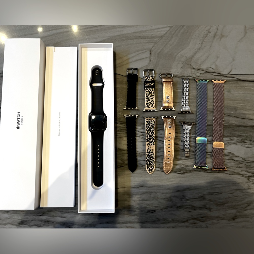 Apple Watch Series 3 38mm Kate spade bands Space Gray GPS 7 Bands Inc